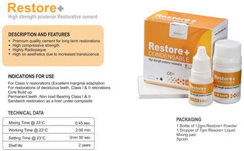 D-Tech Restore Plus Condensable Restorative Cement Buy Dental products Online DentalMyntra