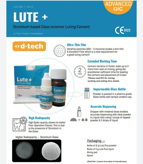 D-tech Lute Plus strontium Glass Ionomer Cement Buy Dental products Online DentalMyntra