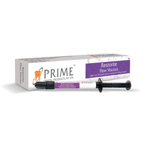 Prime Dental Restorite Flow Viscous | 2G Syringes | Light Cure Flowable viscous Composite Filling Material Buy Dental products Online DentalMyntra