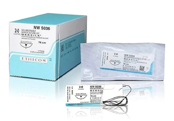 Ethicon Mersilk #2-0 Black Braided Suture