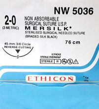 Ethicon Mersilk #2-0 Black Braided Suture