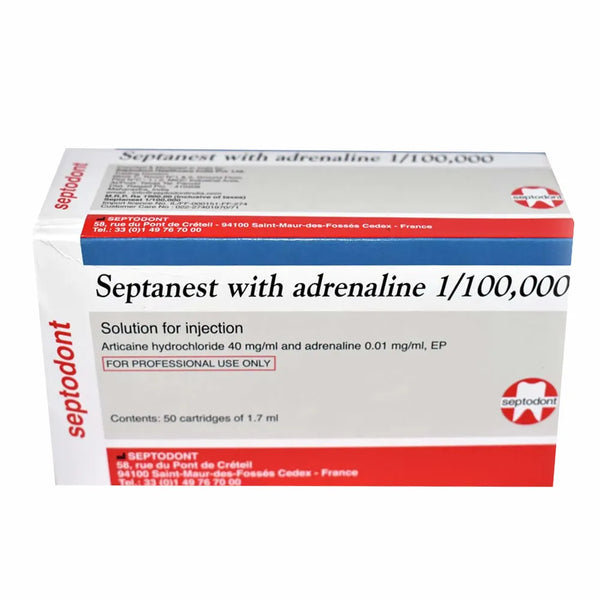 Septodont Septanest 4% Articaine With 1:100,000 Epinephrine Buy Dental products Online DentalMyntra