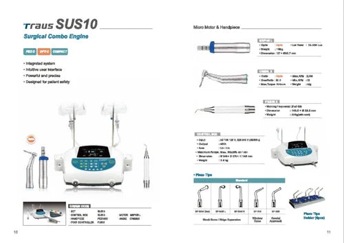 Traus Sus10 Piezo + Implant Motor Combination Set, For Clinical Buy Dental products Online DentalMyntra