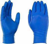 LATEX GLOVES BLUE AND WHITE SIZE SMALL AND  WHITE